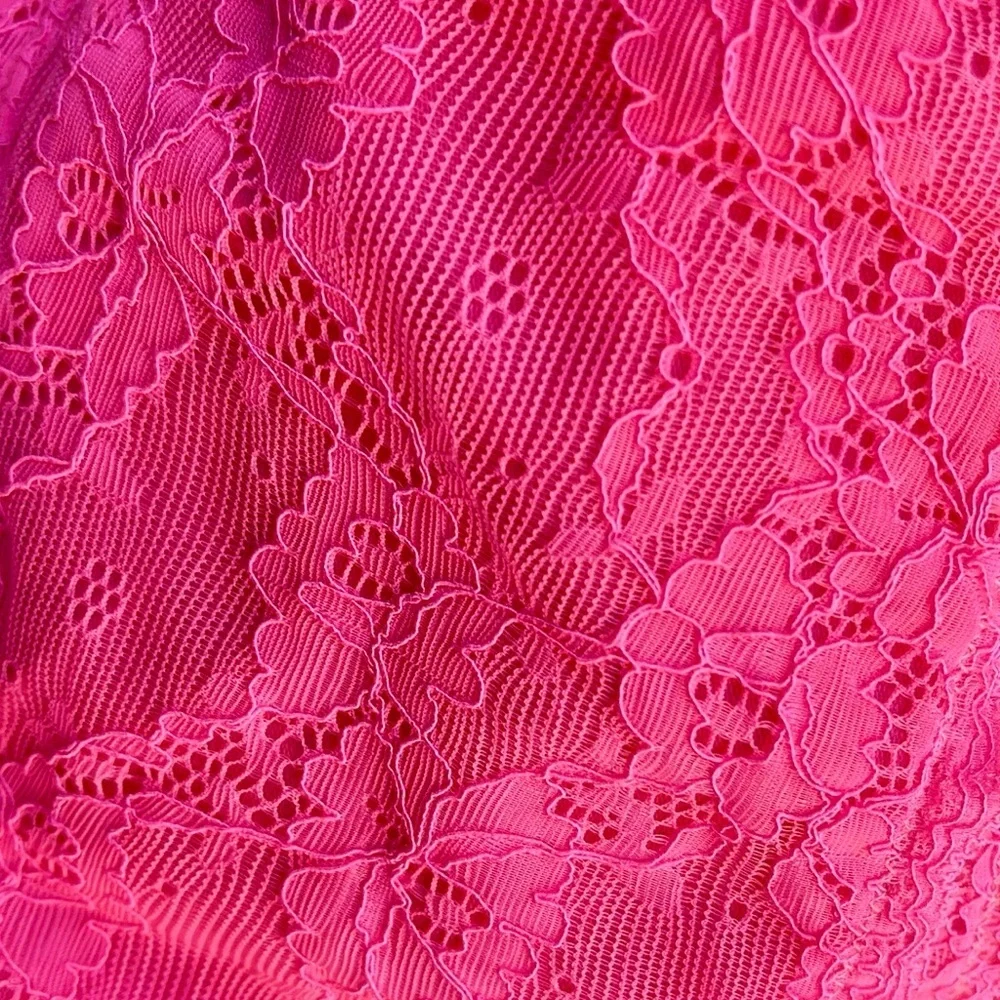 Free People Intimately Galloon Scalloped Cropped Lace Bra Bandeau Medium Pink